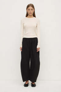 Lola Barrel Pant -  Black