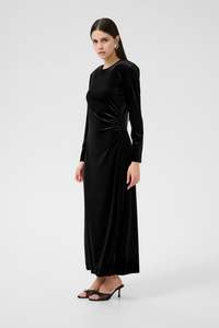 Cecilia Long Dress - Black Velvet