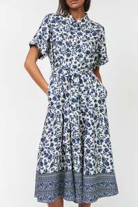 Lollys Laundry Blake Midi Dress - Blue