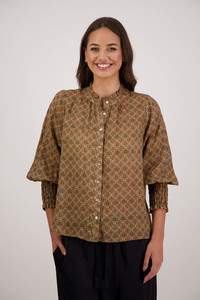 Raewyn Top - Camel Tile