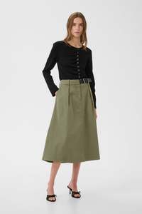 Karen by Simonsen Egina Midi Skirt - Deep Lichen Green
