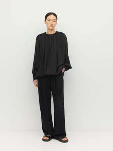 Juliette Hogan Indra Blouse Georgette Yoryu - Black