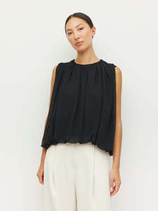 Juliette Hogan Calder Top Georgette Yoryu - Black