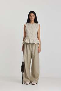Trousers: Ricochet Marc Pant - Light Taupe