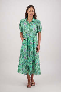 Briarwood Thelma Shirt Dress - Green Floral