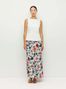 Juliette Hogan Em Skirt - Rosette Haze Silk CDC Morning Light