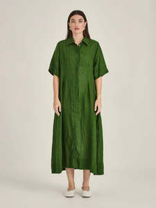 Sills Maddy Linen Dress - Palm Green
