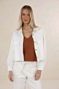 Humidity: Humidity Ivy Denim Jacket - Ivory
