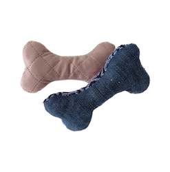 Furry Friends: Furry Friend Bone Blue Plaid and Denim