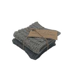 Homewears: Knitted Dish Cloth 2 Pack - Grey and Charcoal
