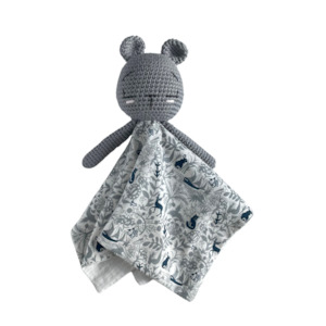 Handmade: Evie Bear Cloth Lovie Grey/Navy