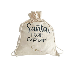 Stockings: Santa Sack Medium - Santa I can Explain - Personalised