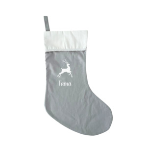 Stockings: Christmas Stocking Grey - Personalised