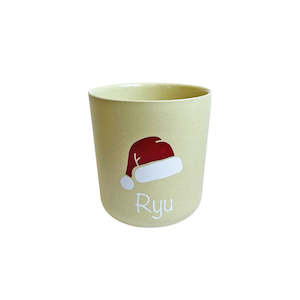 Christmas Glasses Cups: Personalised Santa Hat Christmas Bamboo Cup