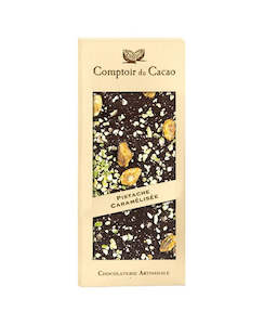Comptoir du Cacao Dark Chocolate with Caramelised Pistachio 90g