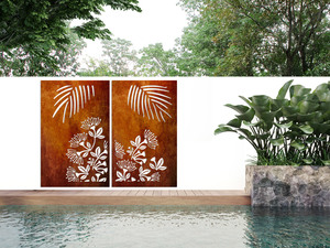 Corten Steel Ladybugs: Privacy Screen Set Fence Panel Set Pohutukawa
