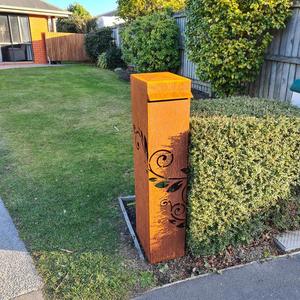 Corten Steel Ladybugs: Letterbox Corten Steel 1150mm High