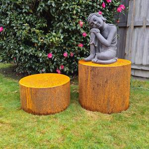 Corten Steel Ladybugs: Corten Steel Pedestal Planter