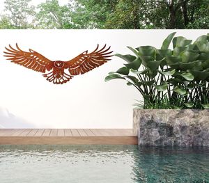 Corten Steel Ladybugs: Metal Wall Art Flying Eagle