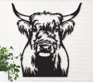 Highland Cow Metal Wall Art Made