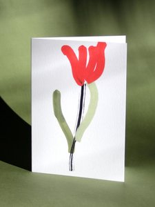Products: Lucky Luijk Red Tulip Card - LA FEMME FLEUR