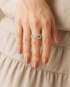 Rings: Infinity Diamond Ring in 10k Yellow Gold