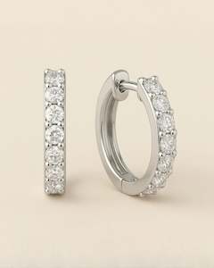 Diamond Huggie Hoop Earrings