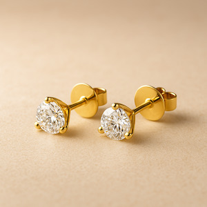 0.50 Carat Round Brilliant Cut Diamond Earrings