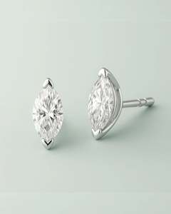 Earrings: Marquise Diamond Stud Earrings