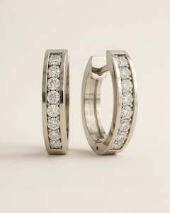 Huggie Earrings with 0.17 Carat TW of Diamonds