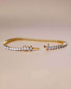 18K Yellow Gold Lab-Grown Diamond Tennis Bracelet