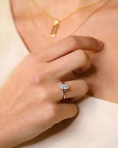 1.52ct Radiant-Cut Lab-Grown Diamond Bezel Ring in 14K White Gold