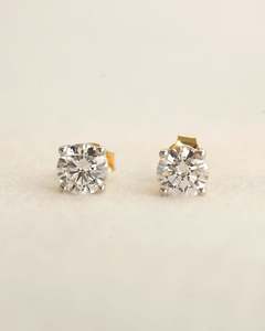 0.50 Carat TW Lab-Grown Diamond Solitaire Stud Earrings in Yellow Gold