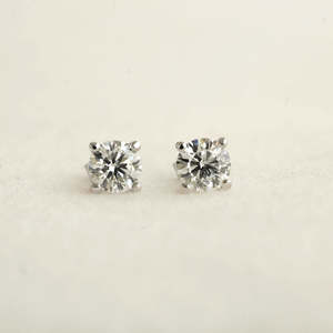Frontpage: 3.00 Carat TW Round Lab-Grown Diamond Solitaire Stud Earrings in White Gold
