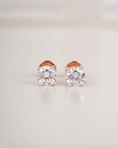 2.00 Carat TW Laboratory-Grown Diamond Solitaire Stud Earrings in Rose Gold