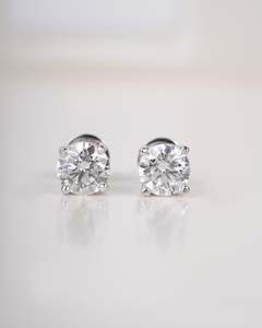 Earrings: 1.50 Carat TW Round Lab-Grown Diamond Stud Earrings