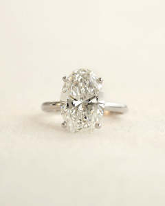 Frontpage: 3ct Oval Lab-Grown Diamond Engagement Ring in White Gold