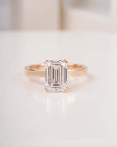 Frontpage: 4.00ct Emerald Cut Lab Grown Diamond Engagement Ring