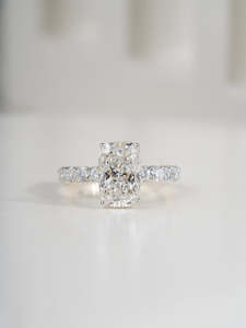 Frontpage: 3.50ct Cushion Cut Lab Grown Diamond Engagement Ring, 4.50ct Total