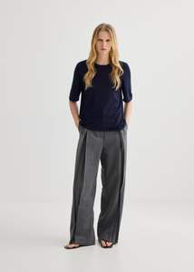 Featherlight Pure Cashmere T-Shirt - Midnight