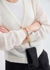 Accessories: Ina Seifart Phone Necklace Short - Natural Pastel