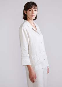 Pyjamas: Helena Linen Pyjama Set - Damask