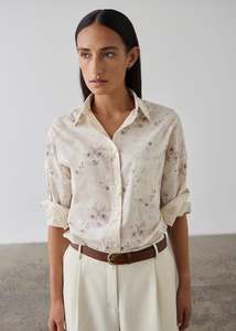 Shirts: Floral Cotton Shirt