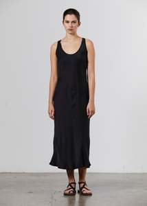 Singlets: Silk Tank Dress - Black
