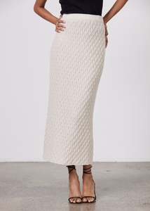 Skirts: Romy Knit Skirt - Ecru