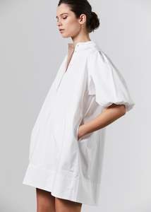 Mila Cotton Dress Short - White