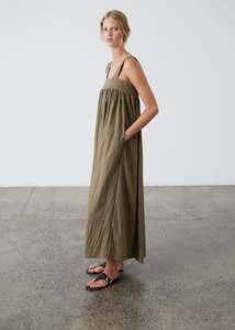 Ana Cotton Dress - Khaki