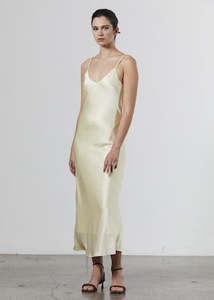 All: Silk Satin Slip - Pale Lemon