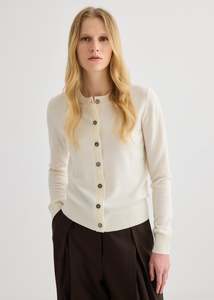 Sylvia Merino Knit Cardigan - Ivory