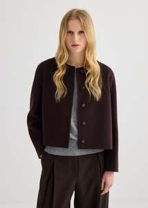 Cashmere Cardi Jacket - Coffee